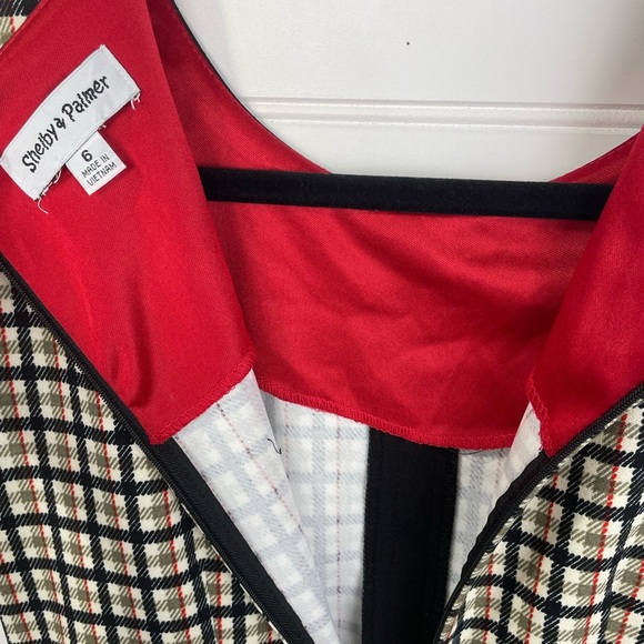 Shelby&Palmer Tan Plaid Short Sleeve Dress with Buttons Size 6 Women’s EUC - Picture 4 of 12